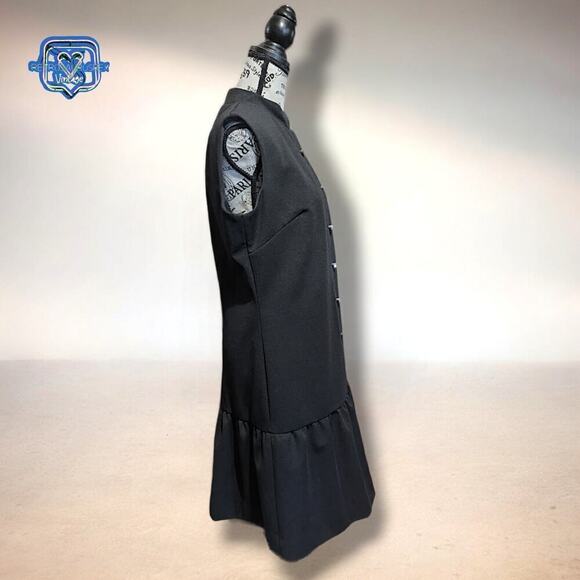 Vintage 1960's John Norman Mod Little Black Cocktail Mini Dress - Picture 7 of 7